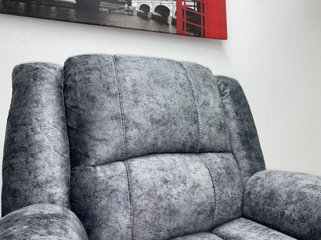 Finsbury Grey Velvet Fabric Power Recliner Armchair Sofas