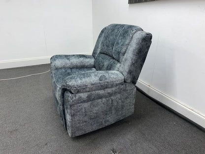 Finsbury Grey Velvet Fabric Power Recliner Armchair Sofas