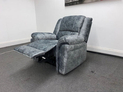 Finsbury Grey Velvet Fabric Power Recliner Armchair Sofas