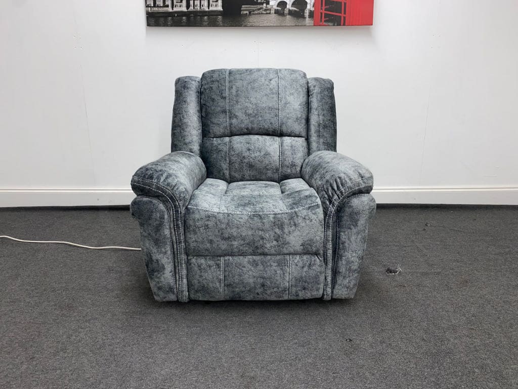 Finsbury Grey Velvet Fabric Power Recliner Armchair Sofas