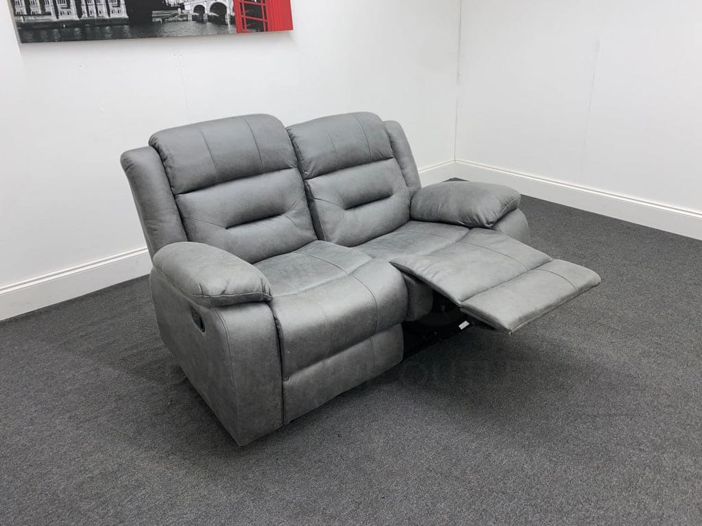 Foster Recliner Grey Fabric 2 Seater Sofa Sofas