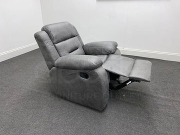 Foster Recliner Grey Fabric Armchair Sofa Sofas