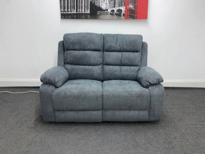 Goodwood Electric Reclining Charcoal Grey Fabric 3 Seater + 2 Sofa Set Drinks Tray Table Usb Ports