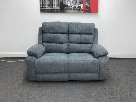Goodwood Electric Reclining Charcoal Grey Fabric 3 Seater + 2 Sofa Set Drinks Tray Table Usb Ports