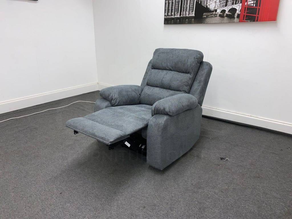 Goodwood Electric Reclining Charcoal Grey Fabric Armchair 1 Seater Sofa + Usb Ports Sofas