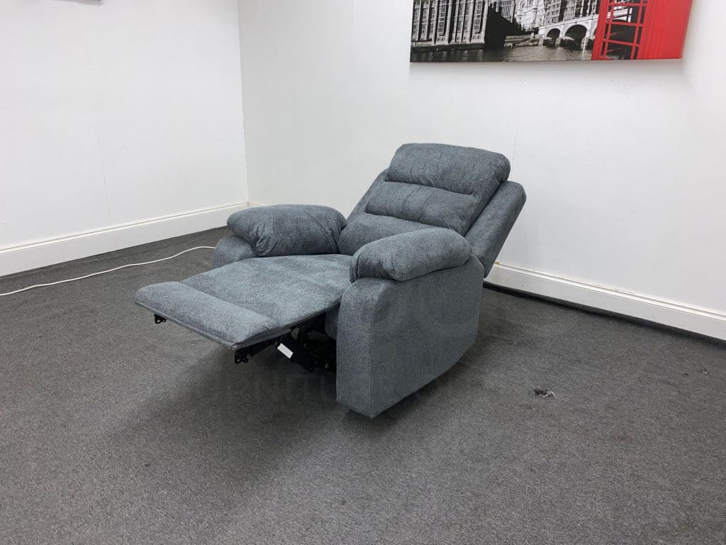 Goodwood Electric Reclining Charcoal Grey Fabric Armchair 1 Seater Sofa + Usb Ports Sofas