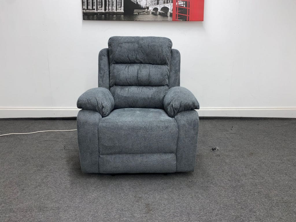 Goodwood Electric Reclining Charcoal Grey Fabric Armchair 1 Seater Sofa + Usb Ports Sofas