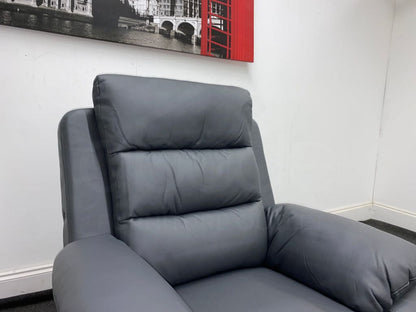Goodwood Electric Reclining Charcoal Grey Leather Armchair 1 Seater Sofa + Usb Ports Sofas