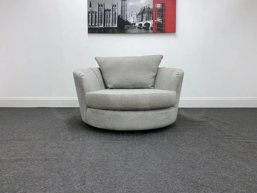 Grey Fabric Swivel Chair Sofas