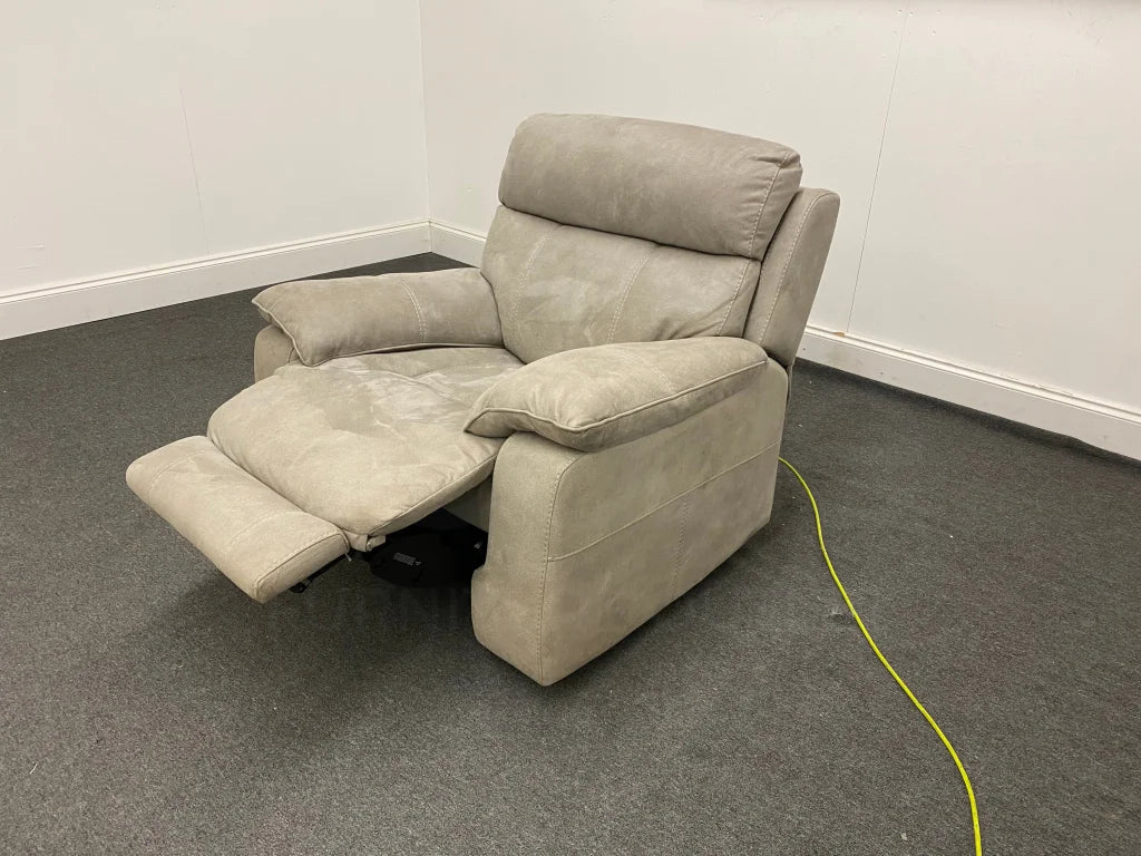 Grey Suede Electric Recliner Armchair Sofas