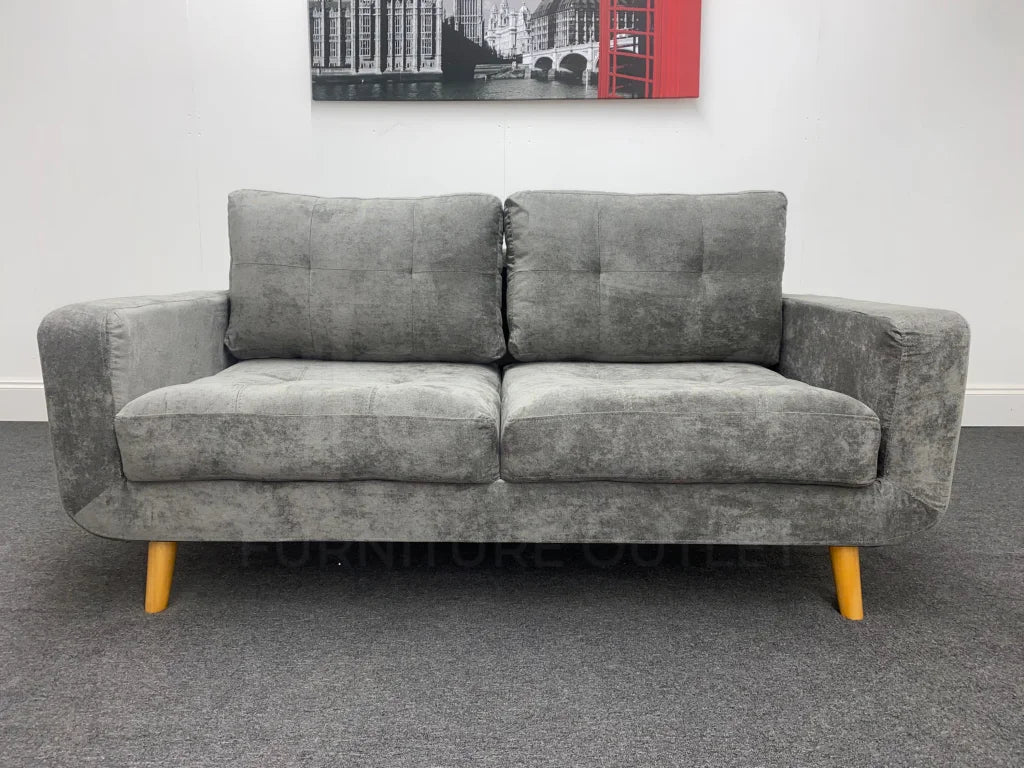 Harlow Grey Fabric 2 Seater Sofa Sofas