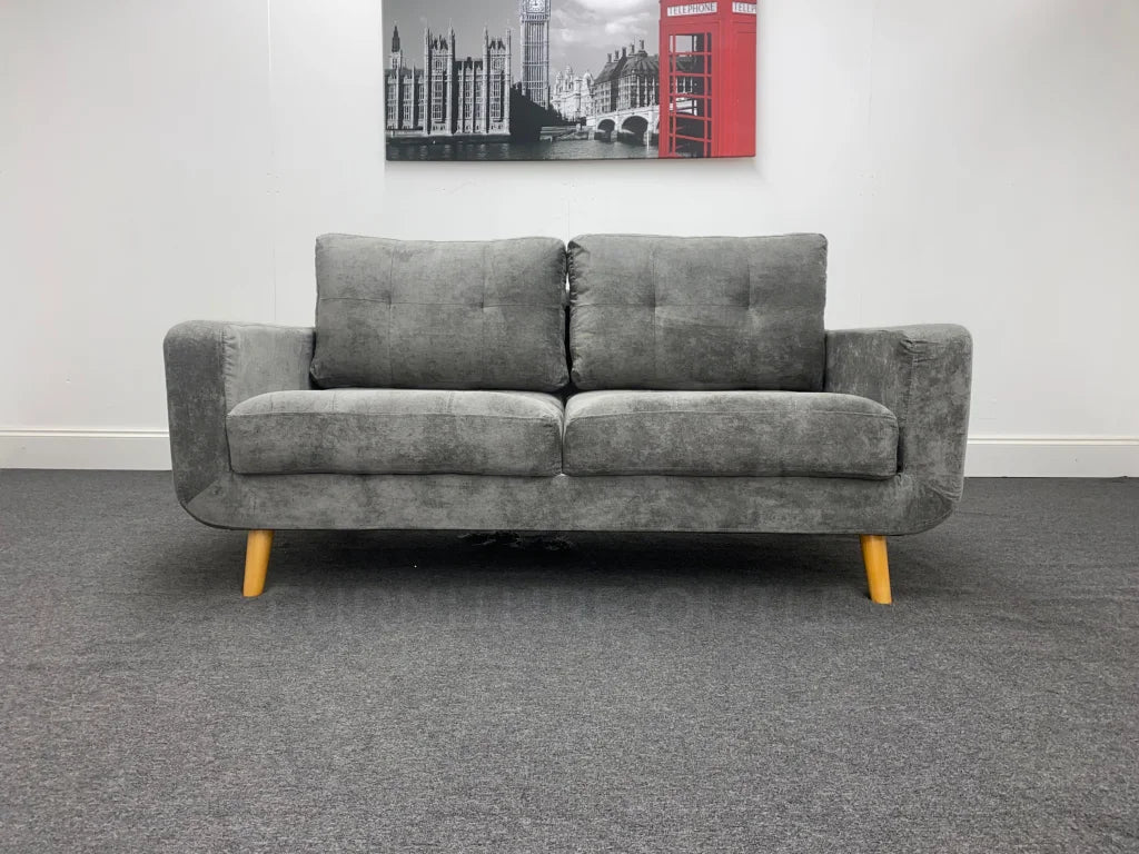 Harlow Grey Fabric 3 Seater Sofa Sofas