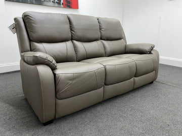 Daytona Grey Leather 3 Seater Sofa Sofas