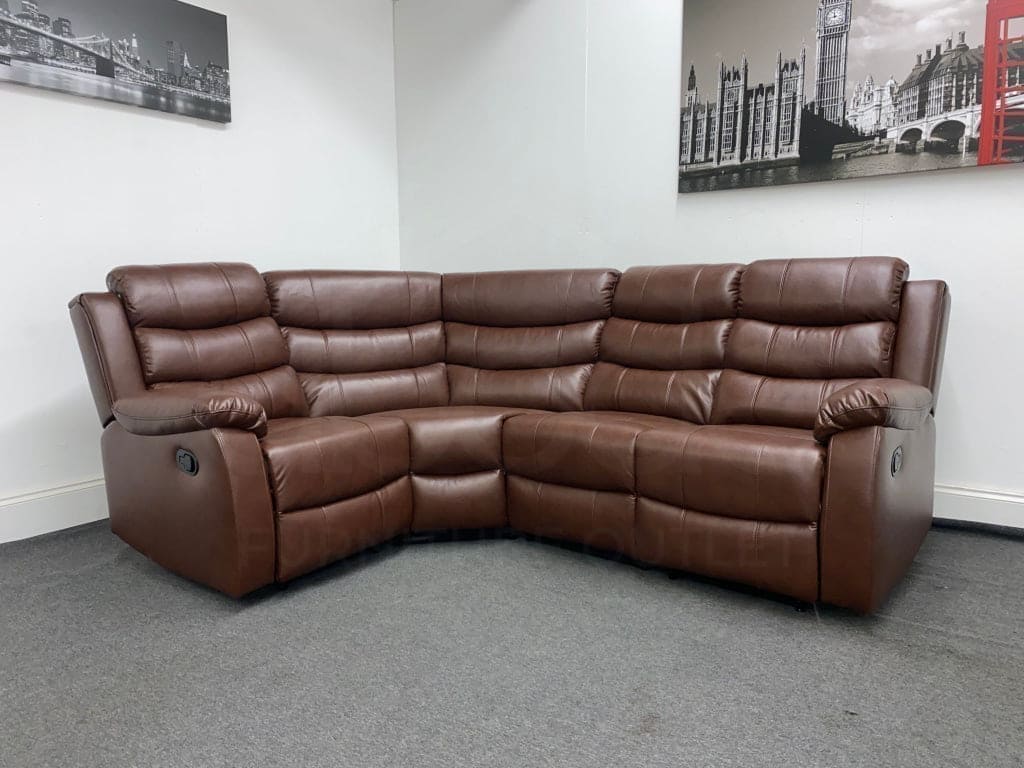 Landos Lhf Modular Recliner 4 Seat Brown Leather Corner Sofa Sofas