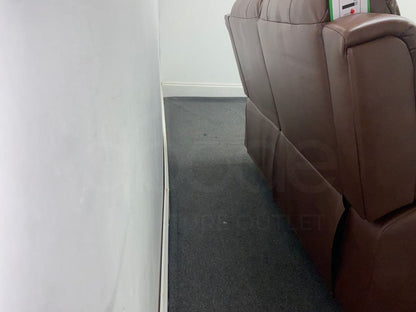 Landos Manual Recliner Brown Leather 2 Seater Sofa Sofas