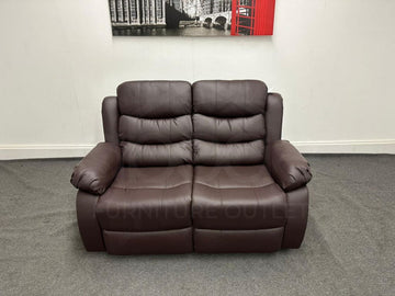 Landos Recliner Brown Leather 2 Seater Sofa Sofas