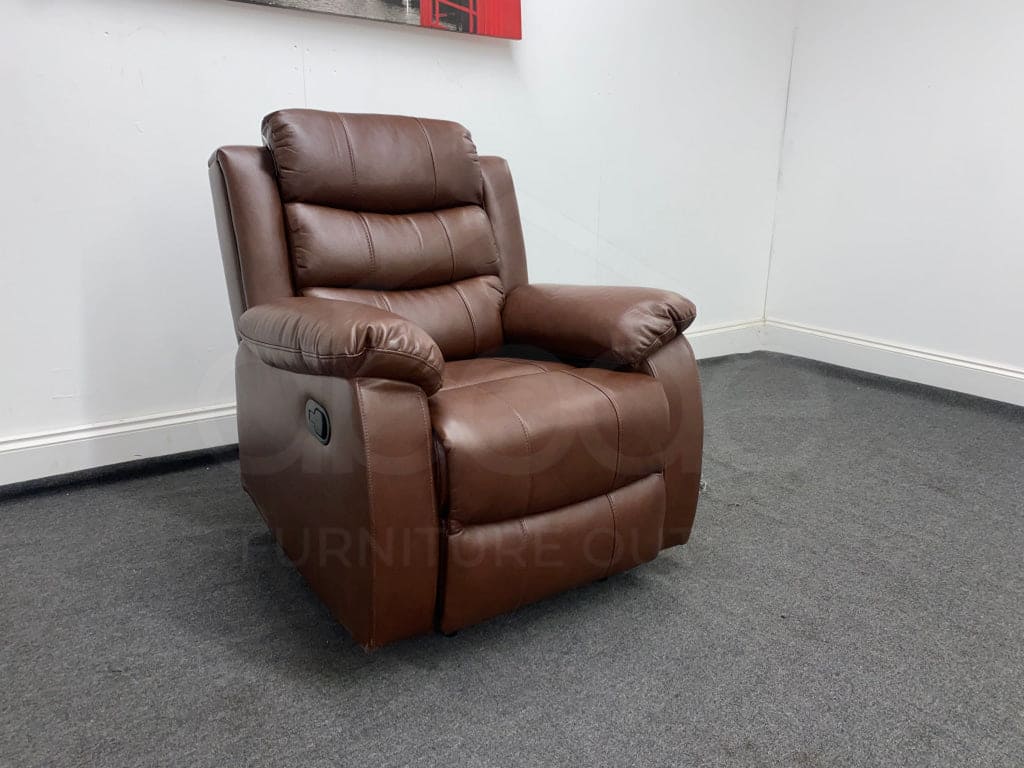 Landos Recliner Brown Leather Armchair Sofas