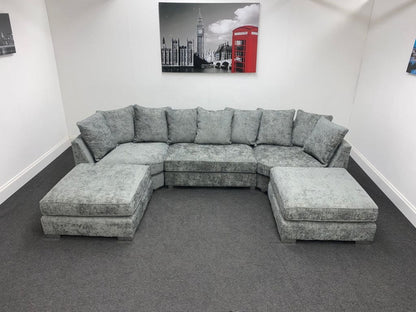 Lawrie Grey U - Shape Corner Sofa Sofas