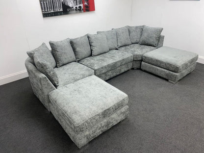 Lawrie Grey U - Shape Corner Sofa Sofas