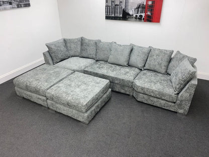 Lawrie Grey U - Shape Corner Sofa Sofas