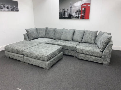 Lawrie Grey U - Shape Corner Sofa Sofas