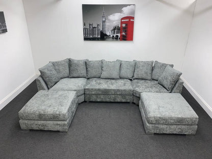 Lawrie Grey U - Shape Corner Sofa Sofas