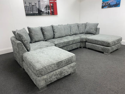 Lawrie Grey U - Shape Corner Sofa Sofas