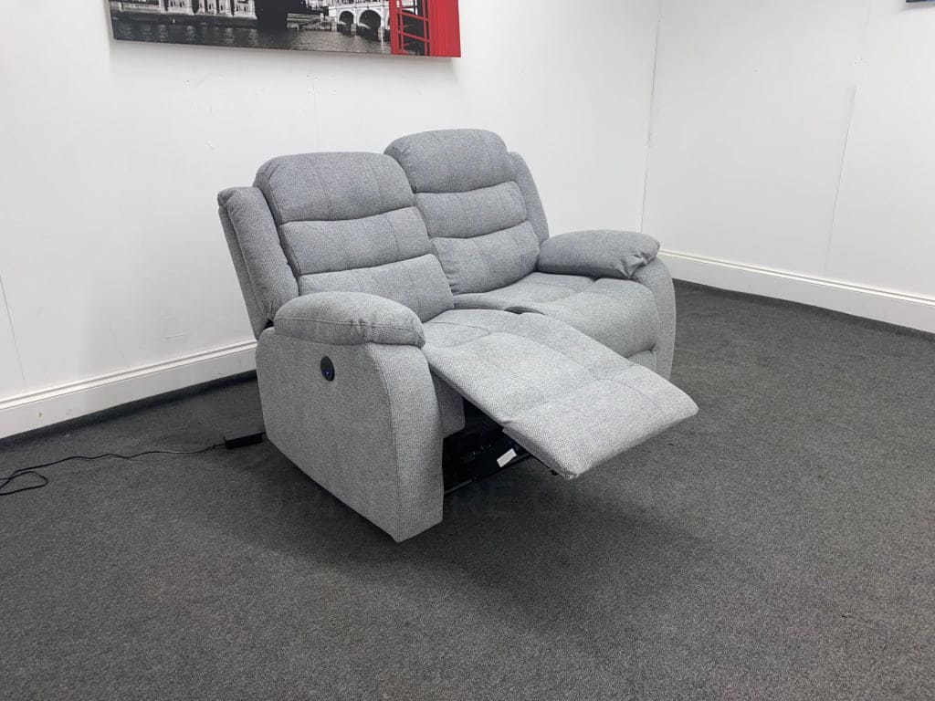 Lawson Grey Fabric 2 Seater Electric / Power Recliner Sofa