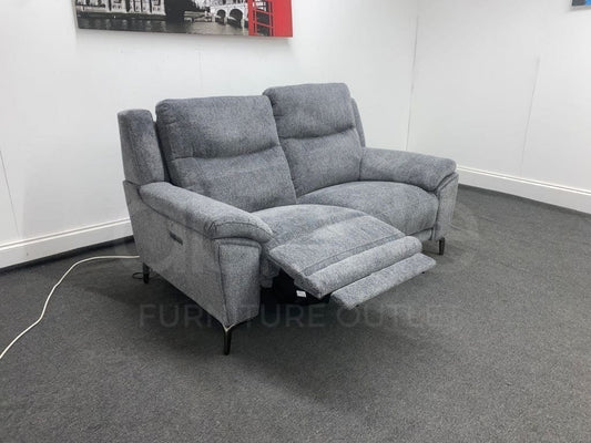 Dfs Wren Charcoal Fabric Electric / Power Reclining 3 Seater + 2 Sofa Suite Set | Usb Ports Space