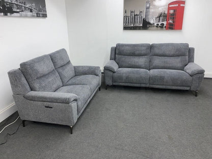 Dfs Wren Charcoal Fabric Electric / Power Reclining 3 Seater + 2 Sofa Suite Set
