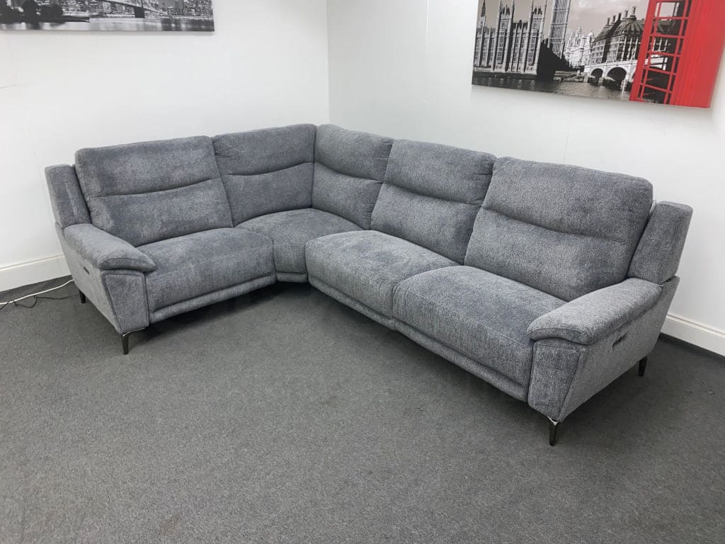 Dfs Wren Charcoal Fabric Electric / Power Reclining Sectional Modular Corner Sofa Suite