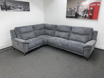 Dfs Wren Charcoal Fabric Electric / Power Reclining Sectional Modular Corner Sofa Suite