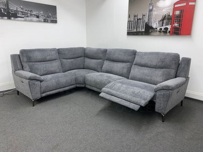 Dfs Wren Charcoal Fabric Electric / Power Reclining Sectional Modular Corner Sofa Suite