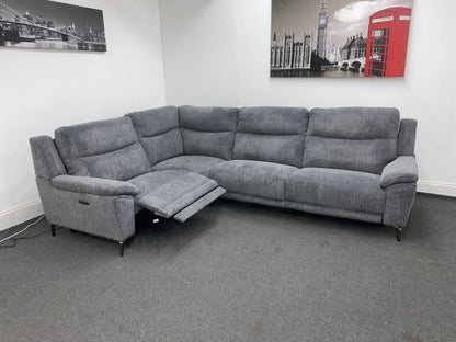 Dfs Wren Charcoal Fabric Electric / Power Reclining Sectional Modular Corner Sofa Suite