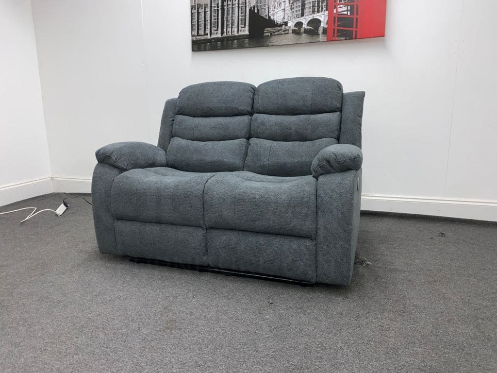 Lawson Dark Grey Fabric 2 Seater Electric / Power Recliner Sofa