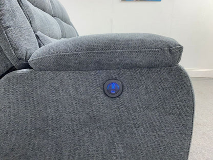 Lawson Dark Grey Fabric 2 Seater Electric / Power Recliner Sofa