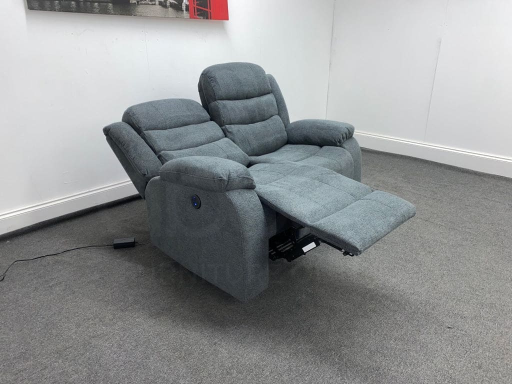 Lawson Dark Grey Fabric 2 Seater Electric / Power Recliner Sofa