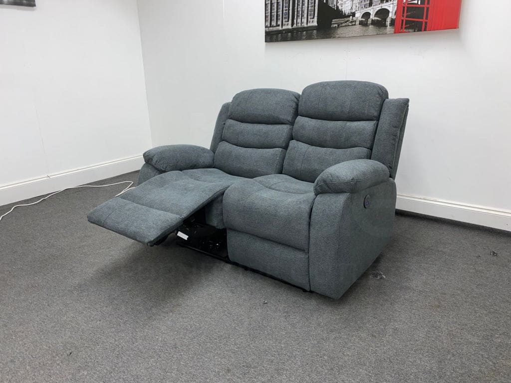 Lawson Dark Grey Fabric 2 Seater Electric / Power Recliner Sofa