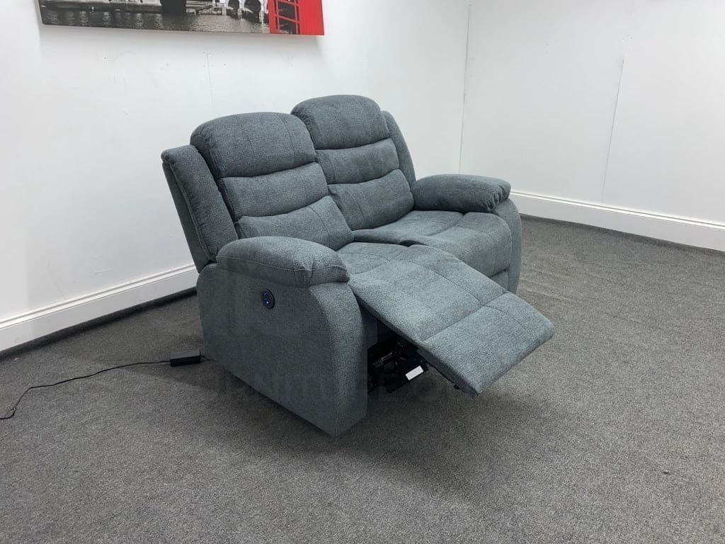 Lawson Dark Grey Fabric 2 Seater Electric / Power Recliner Sofa