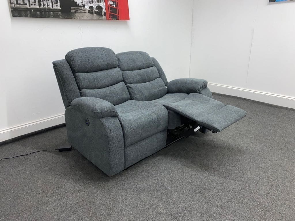 Lawson Dark Grey Fabric 2 Seater Electric / Power Recliner Sofa