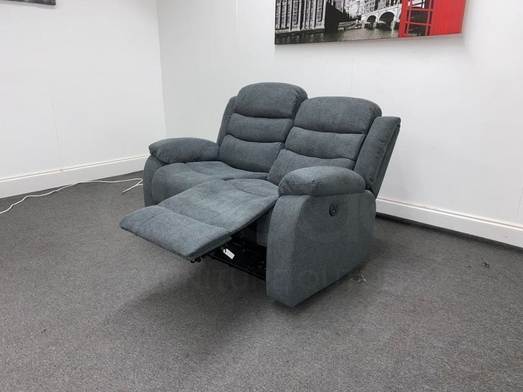 Lawson Dark Grey Fabric 2 Seater Electric / Power Recliner Sofa