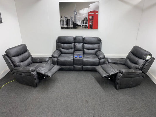Limited Time Offer! New Vinson Express Smart 2 - 1 - 1 Tech Fabric Recliner Sofa Set Sofas