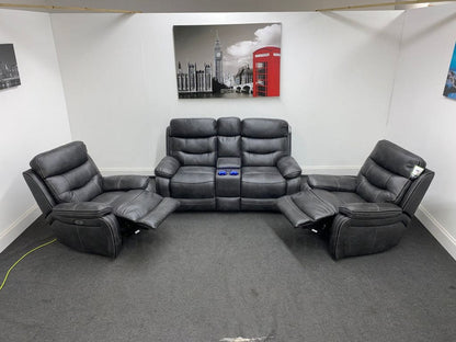 Limited Time Offer! New Vinson Express Smart 2 - 1 - 1 Tech Fabric Recliner Sofa Set Sofas