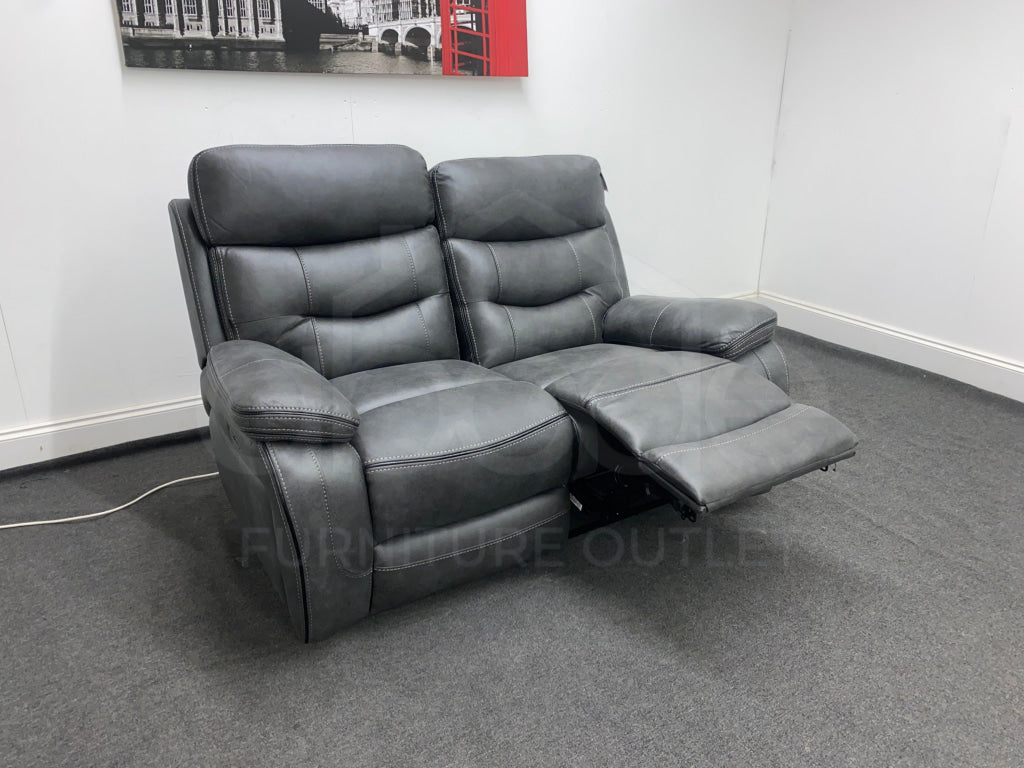 Limited Time Offer! New Vinson Express Smart Tech 2 Seater Fabric Power Recliner Sofa Sofas