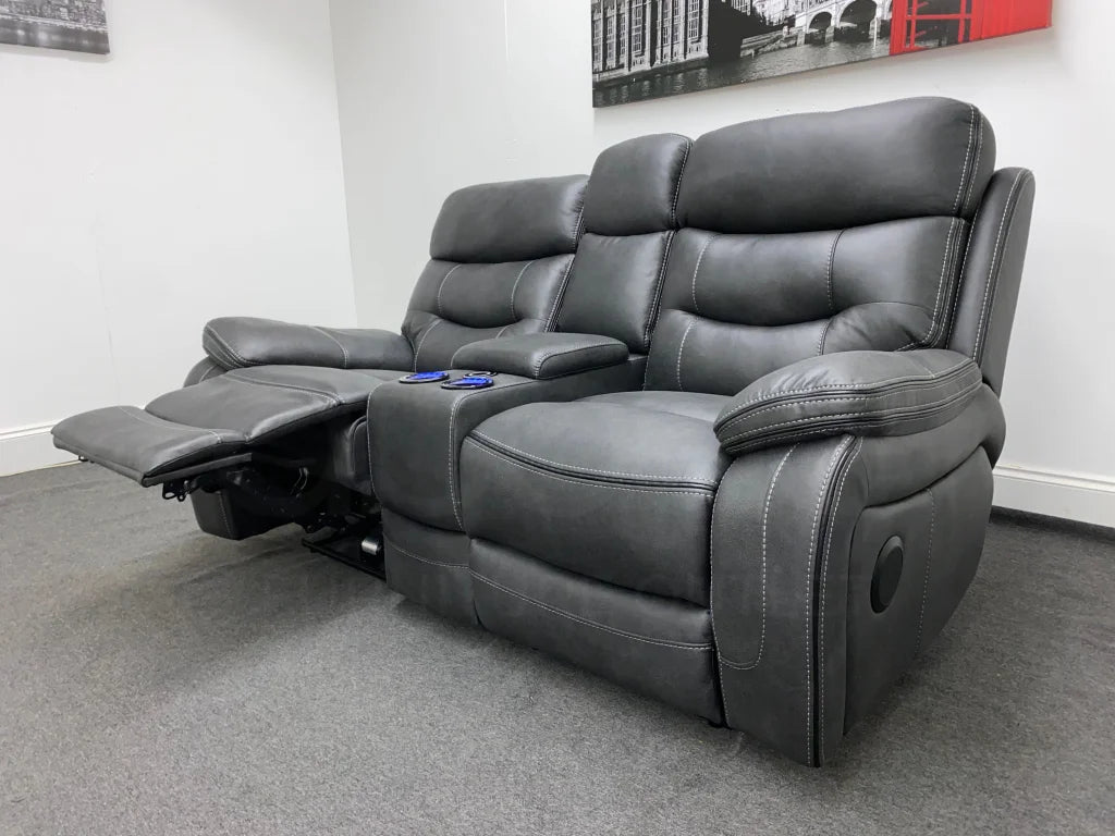 Limited Time Offer! New Vinson Express Smart Tech 2 Seater Fabric Power Recliner Sofa Sofas