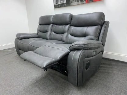 Limited Time Offer! New Vinson Express Smart Tech 3 Seater Fabric Power Recliner Sofa Sofas