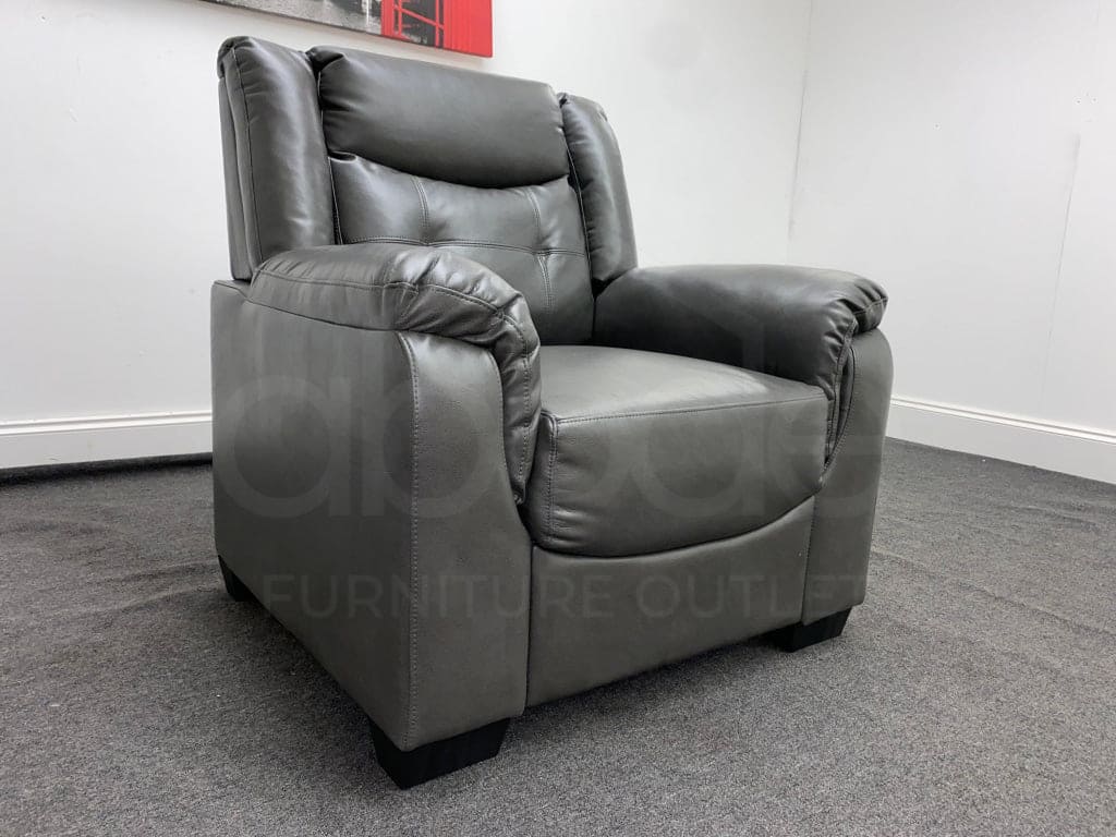 Limited Time Offer! York Grey Leather Armchair Sofas