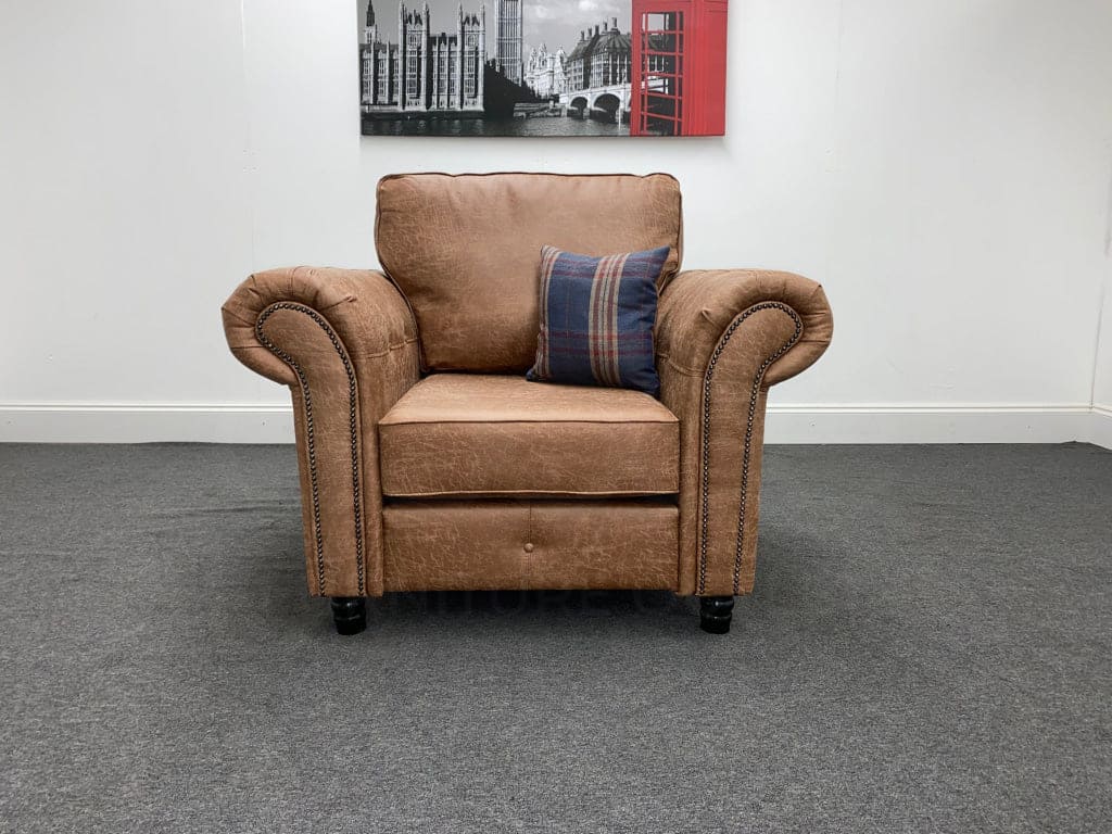 Monaco Tan Fabric Armchair Sofa Sofas