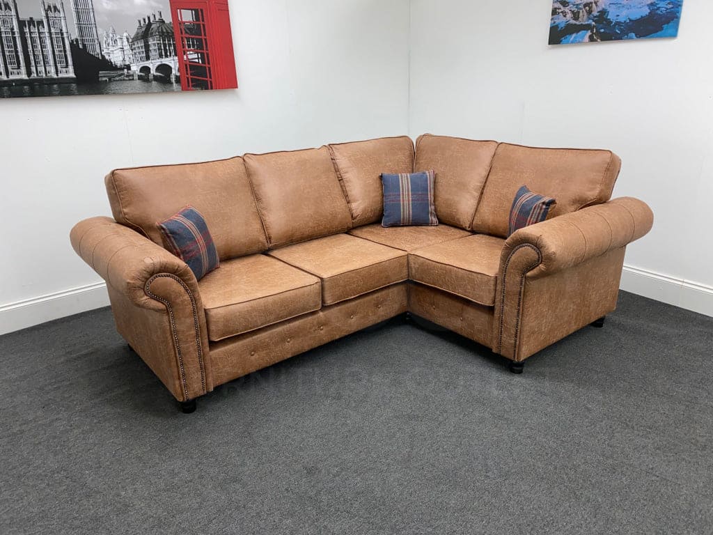 Monaco Tan Fabric Corner Sofa Sofas