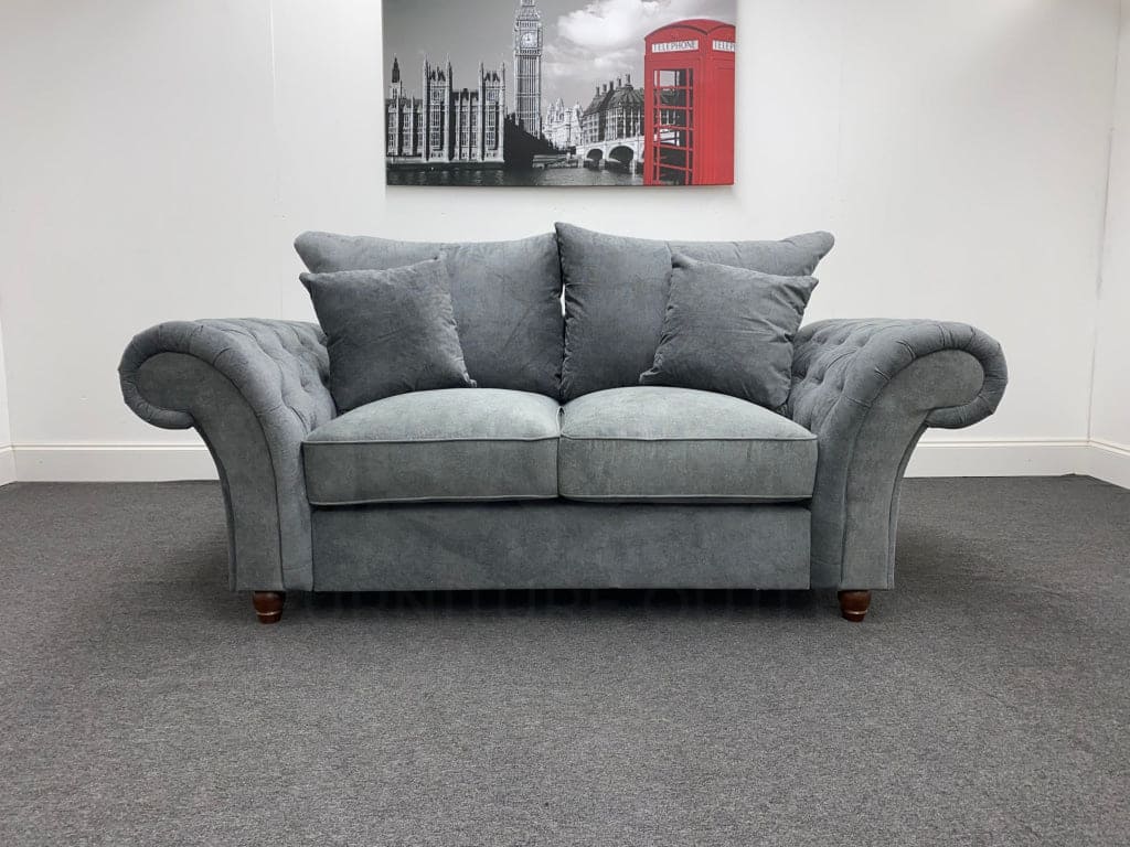 Montpellier 2 Seater Grey Fabric Sofa Sofas